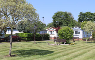 The lovely green at Ferndale Park, Mobile Home Park in Bray near Maidenhead